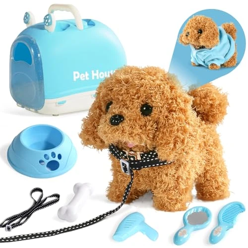Zeitlich begrenztes Angebot: jerryvon Hund Spielzeug Kinder-Spielzeug Ab 2 Jahre Mädchen Dog Spiel Kuscheltier Hund Mit Leine der Läuft und Bellt Interaktiver Laufender Für Kinder Junge Mädchen 2 3 4 Jahre Geschenkideen von 24.99 € auf 24.99 € (0.00% Raba