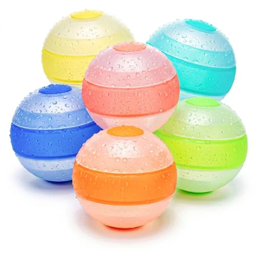 Limited-time offer: 6 Pcs Reusable Water Balloons, Pool Beach Water Toys for Kids, Refillable Water Balloons, Quick Fill, Self-seal, Soft Silicone Water Ballons - Outdoor Summer Toys for Kids Ages 3-12 from $12.99 to $9.99 (save 23%)
