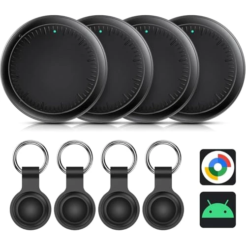 Offerta a tempo: Air Tracker Android, 4 Pezzi Smart tag Android, Funziona con Google Dov'è App, Bluetooth Trova Oggetti, Tracker Tag Bluetooth Localizzatore Chiavi per Chiavi/Bagagli/Valigie/Portafogli - 10% da 29.99 € a 27.07 €