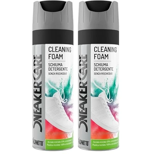 Sneaker Care Schiuma Detergente per la Pulizia di Sneakers, Bianco, 200ml (Confezione da 2)