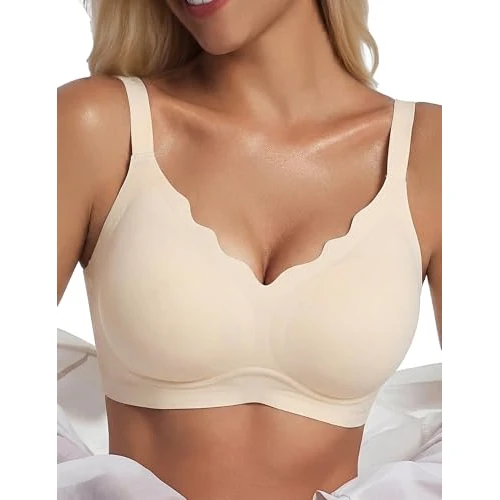 Offerta a tempo: Bresdk Reggiseno Donna Senza Ferretto – Bralette Seamless, Imbottita e a Copertura Totale per Seni Generosi – Reggiseno Push-Up Confortevole, Ideale da Indossare sotto Le T-Shirt o per Dormire - 40% da 24.99 € a 14.99 €