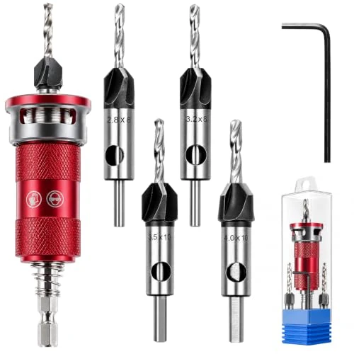 Offerta a tempo: VINATO Set di 6 Punte Svasatore per Legno con Arresto di Profondità, Punte per Legno,Punte Trapano per Teste Viti Affogate, Attacco Esagonale 1/4" per Legno, MDF, Truciolato - 0.00% da 19.99 € a 19.99 €