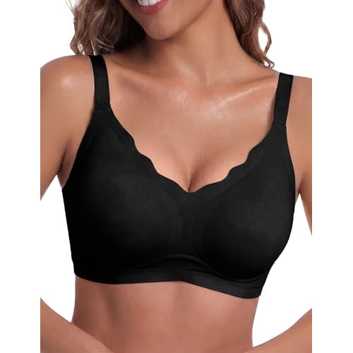 Offerta a tempo: Bresdk Reggiseno Donna Senza Ferretto – Bralette Seamless, Imbottita e a Copertura Totale per Seni Generosi – Reggiseno Push-Up Confortevole, Ideale da Indossare sotto Le T-Shirt o per Dormire - 51% da 24.99 € a 12.34 €