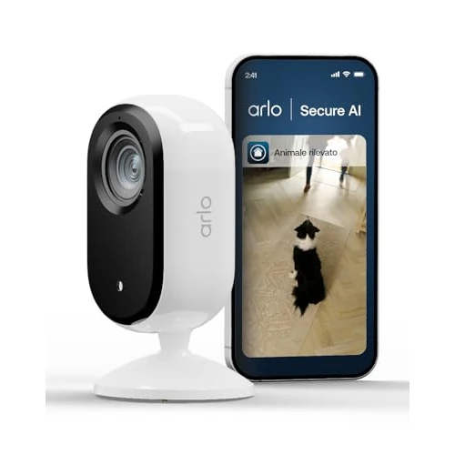 Oferta limitada: Arlo Essential 3 Indoor Camara Vigilancia Bebe/Mascotas 2K, Sensor de Movimiento, Alarmas para Casa, Visión Nocturna, Prueba Secure Incluida, con Cubierta de Lente Automática, 1 Cámara de 62.99 € a 58.49 € (ahorro 7%)