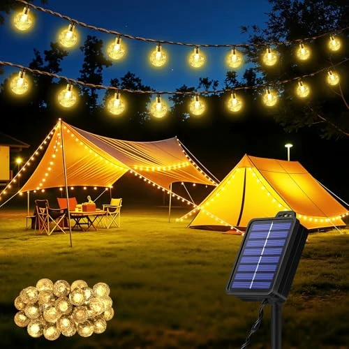 Offerta a tempo: Realky Catena Luminosa Solare da Esterno 30 LED 8.1m, Luci Solari da Giardino con 8 Modalità e Memoria, IP65 Impermeabile, Luci Decorative per Terrazzo, Balcone, Gazebo, Festa (Bianco Caldo) - 0.00% da 13.99 € a 13.99 €