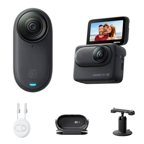 Offerta a tempo: Insta360 GO 3S Nero Notte 128GB - Cam 4K per vlogging, POV a mani libere, montaggio magnetico, stabilizzazione, 140 minuti di autonomia, impermeabilità fino a 10 m, editing IA - 15% da 329.00 € a 278.99 €