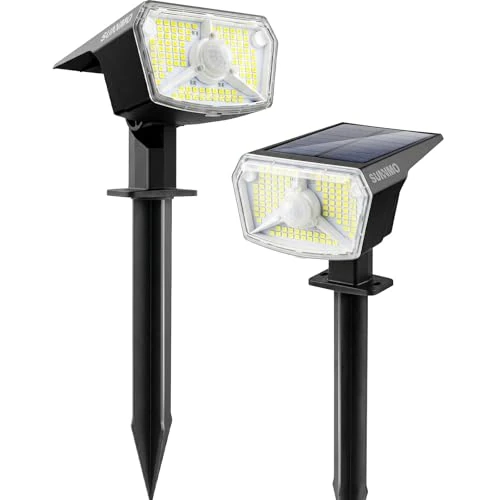 Offerta a tempo: SUNNMO Faretti Solari a LED da Esterno con Sensore di Movimento, Lampade Luci Solari da Giardino Potenti 104LED 3Modalità, Faretto LED da Esterno Solare Giardino IP65 Impermeabile Luce Fredda, 2 Pezzi - 5% da 24.99 € a 23.74 €