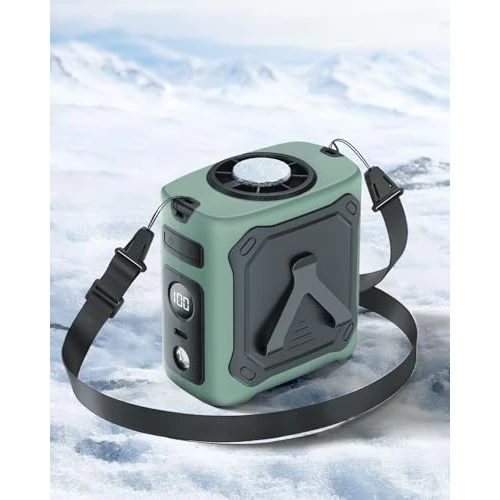 Zeitlich begrenztes Angebot: 2026 Kühlung Tragbarer Taillenventilator,8000mAh 29H Laufzeit USB C Wiederaufladbar,5 Geschwindigkeiten 13000RPM Mit LED Beleuchtung SOS für Baustelle,Camping,Wandern,Arbeiten im Somme Militärgrün von 49.99 € auf 29.99 € (40% 