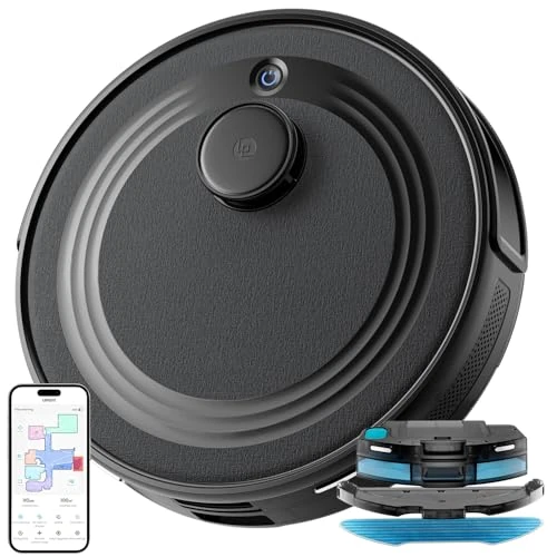 Offerta a tempo: Lefant Robot aspirapolvere M2 con zone No-Go, robot aspirapolvere con funzione di pulizia 6000 Pa, 2,4 G/5 GHz Wi-Fi, 160 minuti, mappatura multistadio, aspirazione e robot per peli di animali - 58% da 259.99 € a 109.97 €