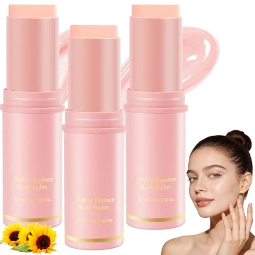 Offerta a tempo: Aomig 3 Pezzi Multi Balm Stick, Calcium Stick Antirughe con Estratto di Collagene, Sticks Idratante al Collagene Per Occhi, Collo e Viso, Balsamo Anti-Età, Idratante, Antirughe - 38% da 15.99 € a 9.99 €