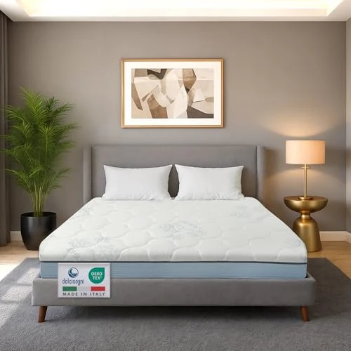 Offerta a tempo: DOLCI SOGNI Materasso Matrimoniale 180x200 cm Memory Foam - Materasso Alto 20cm, Doppio Comfort Ortopedico e Ergonomico, Sfoderabile con lato Estate e lato Inverno, Made in Italy - 5% da 249.90 € a 237.40 €