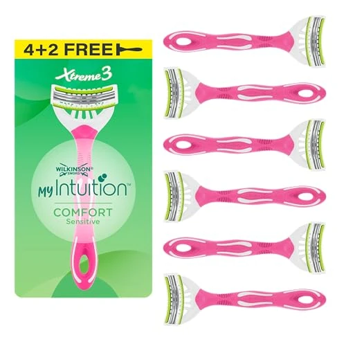 Offerta a tempo: Wilkinson Sword myIntuition Xtreme 3 Comfort Sensitive rasoi da donna monouso, confezione da 4 rasoi per pelli sensibili da donna e 2 rasoi omaggio - 34% da 4.99 € a 3.29 €