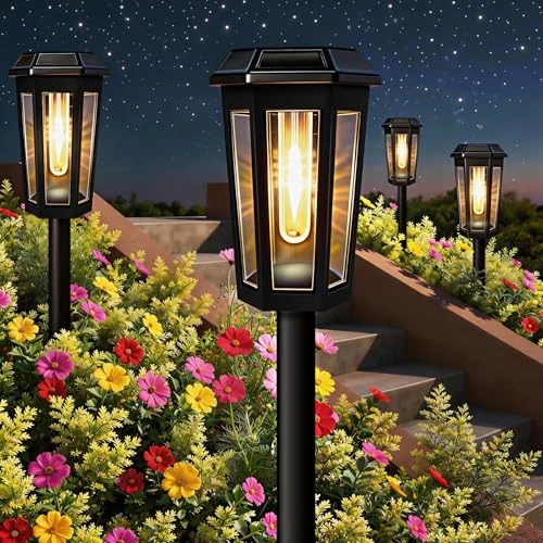 Oferta limitada: Paquete De 4 Luces Solares Para Jardín Exterior, Luces LED Tradicionales De Tungsteno Blanco Cálido De 3000K, Batería De 800 Mah, Impermeables IP65, Ideales Para Parterres,Camino, Césped, Regalo de 39.99 € a 39.99 € (ahorro 0.00%)