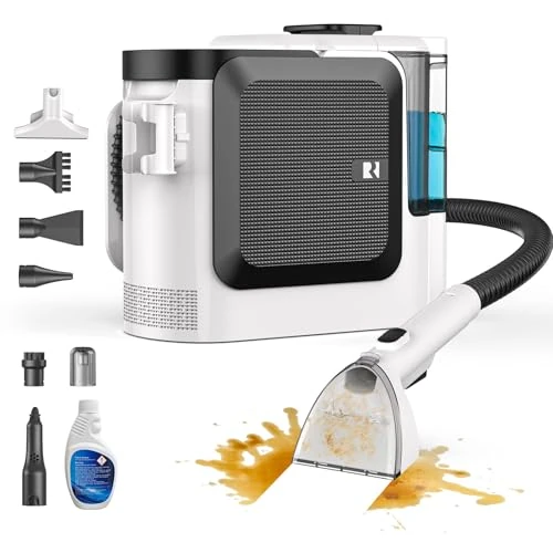 Offerta a tempo: Vozascly F1 Lavatappeti Aspirapolvere Tessuti Divani, Pulitore per Tappeti e Tappezzeria con Aspirazione, 600W+1200W Lava e Asciuga, 26kPa Potente Aspirazione, Serbatoio Doppio, Spazzola Autopulente - 24% da 158.84 € a 119.98 €