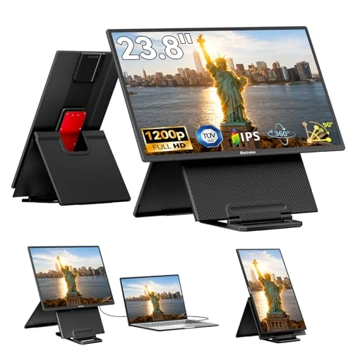 Blackview Monitor Portatile per Laptop, 23.8" 1080P FHD 100Hz, Monitor Gaming IPS, Supporto pieghevole regolabile 90°, per Laptop, Desktop, MacBook, PS4/5, Compatibile VESA