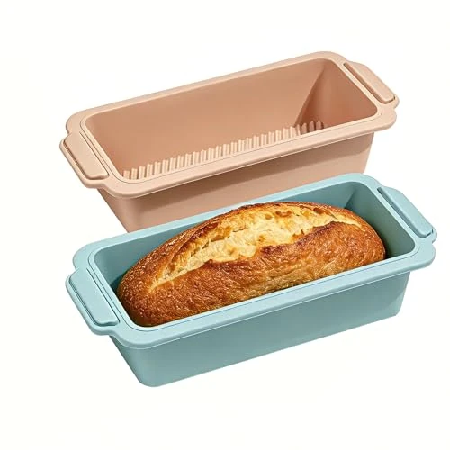 Offre limitée : VINATO 2 Pièces Moules à Pain en Silicone, Moule à Cake, Moule Gateau Silicone,Moules Rectangulaires Antiadhésifs 28x16x6.5 cm pour Pain, Cake & Toast - Bleu & Rose de 11.99 € à 11.99 € (0.00% de remise)