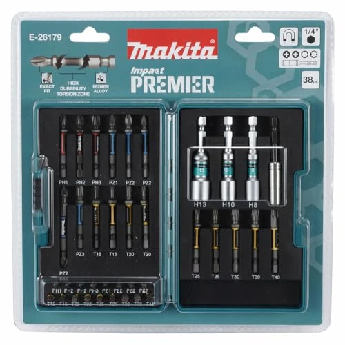 Offre limitée : Makita Impact Premier Lot de 38 embouts de torsion Forme C et E de 38.98 € à 38.98 € (0.00% de remise)