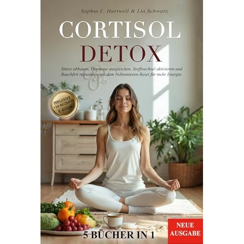 CORTISOL DETOX: 5 BÜCHER IN 1: Stress abbauen, Hormone ausgleichen, Stoffwechsel aktivieren und Bauchfett reduzieren mit dem Nebennieren-Reset für mehr Energie. +150 REZEPTE + BONUS & E-BOOK