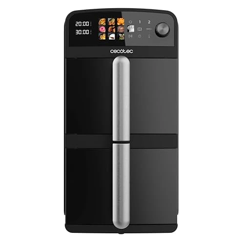 Offerta a tempo: Cecotec Friggitrice ad Aria 10L Cecofry DuoLevel 10000. 2400W, 2 Cestelli Sovrapposti da 5L, Sync, 10 Menù e Pannello Touch, Cucina Fino a 4 Piatti alla Volta in Modo Rapido e Risparmia Molto Spazio - 7% da 89.90 € a 84.00 €