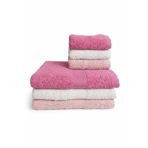 GX GARGIX 6 Piece Cotton Bath Towel Set - 3 Large Towels + 3 Small Towels, Absorbent and Durable (GX/VA-3)