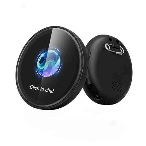 AI Badge Sprachübersetzer Gerät, KI Wearable Translator mit 60 Sprachen Echtzeit-Übersetzung, tragbares Smart E-Badge mit HD Touchscreen LCD, Bluetooth 6.0, Sprache Übersetzer für Reisen, Business