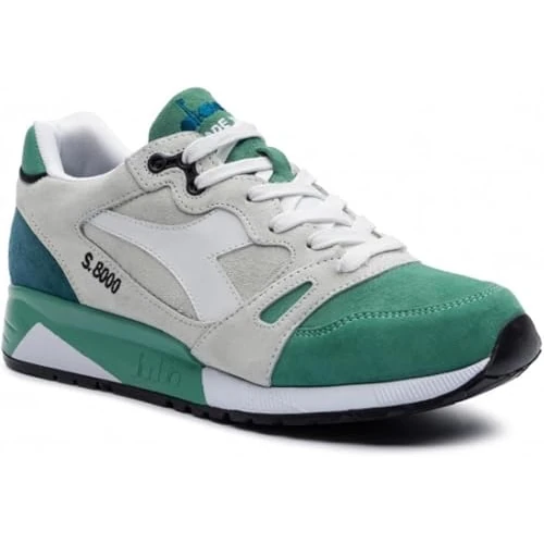 Zeitlich begrenztes Angebot: Diadora, S8000 Italia, Sneaker Mode Casual Fashion Wildleder Basket Suede (Hergestellt in Italien), Weiß Grün, 40 EU von 122.00 € auf 122.00 € (0.00% Rabatt)