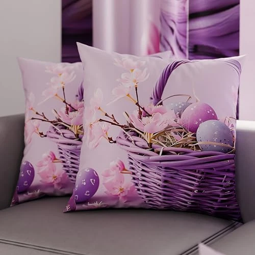 Offerta a tempo: PETTI Artigiani Italiani - Coppia di Federe Cuscino Pasquali 65x65 cm in Microfibra, Cuscini Arredo di Pasqua, per Camera da Letto, Divano, Salotto, Set 2 Fodere Copricuscino, 100% Made in Italy - 12% da 17.90 € a 15.75 €
