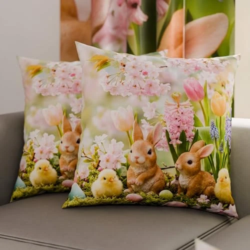 Offerta a tempo: PETTI Artigiani Italiani - Coppia di Federe Cuscino Pasquali 40x40 cm in Microfibra, Cuscini Arredo di Pasqua, per Camera da Letto, Divano, Salotto, Set 2 Fodere Copricuscino, 100% Made in Italy - 28% da 13.90 € a 10.03 €