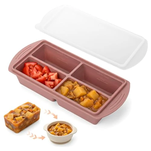 Offre limitée : AiQInu Moule à Bouillon et Purée, Bac Congélation Silicone 4 Cases avec Couvercle Étanche, Sans BPA, Pour Repas, Glaçons, Meal Prep de 11.99 € à 11.39 € (5% de remise)