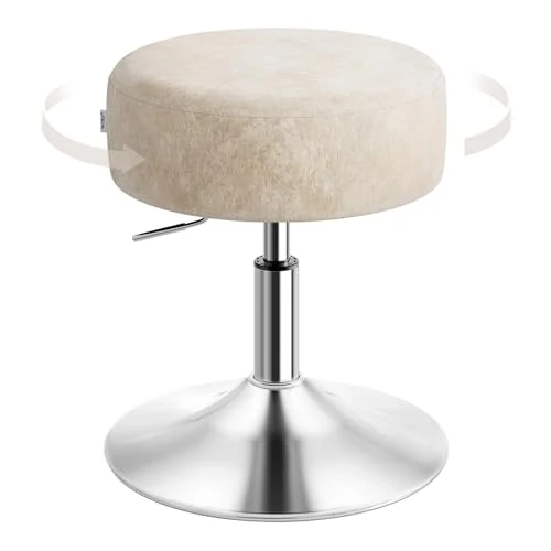 Offerta a tempo: WOLTU Sgabello da Trucco Rotondo Girevole Regolabile in Altezza, Sgabello Imbottito per Toeletta, Sedia da Cucina in Velluto, Altezza Seduta 44-56 cm, Cachi - 36% da 45.99 € a 29.25 €