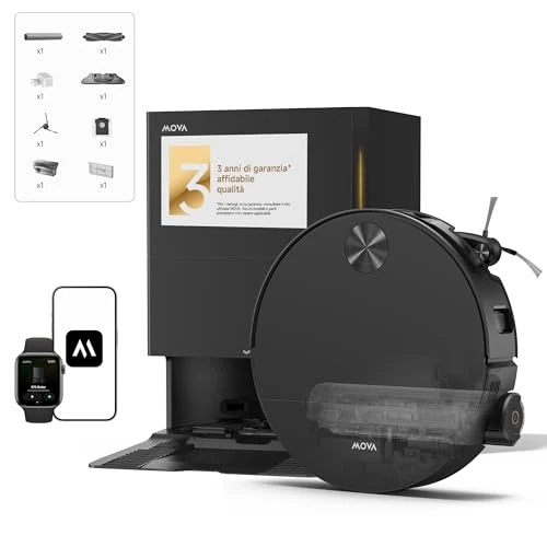Oferta limitada: Mova S70 Roller Robot Aspirador con Fregona, Limpieza Agua Fresca, 28.000 Pa, DToF+láser línea evitación obstáculos, 90mm Delgado, mopa Extensible, autolimpieza Agua Caliente 80°C, Secado 75°C de 699.00 € a 699.00 € (ahorro 0.00%)