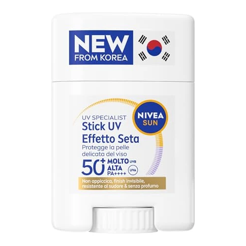 Zeitlich begrenztes Angebot: NIVEA SUN UV Gesicht Specialist Stick UV Seideneffekt LSF 50+ 15 g, Sonnenstick 50 Gesicht für eine On-The-Go-Anwendung, ultraleichter und unsichtbarer Gesichts-Sonnenschutz, koreanische Skincare ohne von 14.90 € auf 14.90 € (