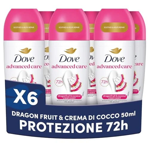 Dove Advanced Care Desodorante Dragon Fruit 72 horas Roll On 50ml x6