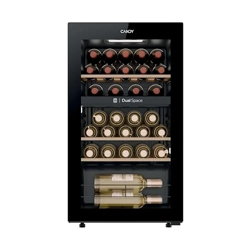 Offerta a tempo: CANDY DiVino CNWQ4G32G2, Enoteca, 2 zone indipendenti, 32 bottiglie, porta reversibile, 3 ripiani, trattamento anti-UV, compressore anti-vibrazione, illuminazione LED, controllo digitale, 37DB, nero - 22% da 420.71 € a 329.99 €