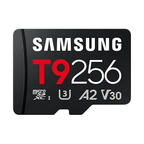 Offre limitée : Samsung T9 Carte microSD, 256 Go, Carte mémoire pour Drones, caméras d'action et caméras à 360°, UHS-I U3, Full HD & 4K UHD, 200 Mo/s en Lecture, 130 Mo/s en écriture, MB-MH256T/WW de 52.47 € à 52.47 € (0.00% de remise)