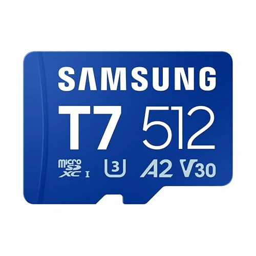 Offerta a tempo: Samsung Scheda di Memoria MicroSD T7 da 512 GB, Scheda di Memoria per Smartphone, Tablet e Console Portatile, Fino a 170 MB/s di Lettura, Full HD e 4K UHD, MB-MB512T/WW - 58% da 214.99 € a 90.28 €