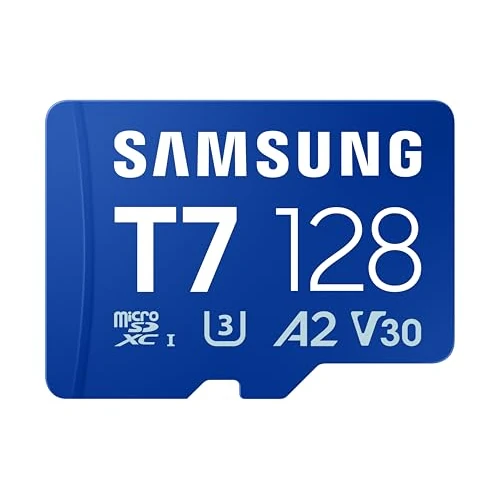 Offerta a tempo: Samsung Scheda di memoria microSD T7 da 128 GB, scheda di memoria per smartphone, tablet e console palmare, fino a 170 MB/s di lettura, MB-MB128T/WW - 50% da 72.99 € a 36.35 €