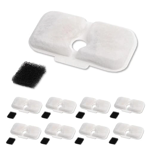 Offerta a tempo: Filtri Fontana Gatto 8 Pezzi con 8 Spugne, Filtri a Carbone Attivo BPA Free per Fontanella Acqua Gatti, Compatibili con PLWF105 PLWF005 PLWF115 - 50% da 9.99 € a 5.00 €