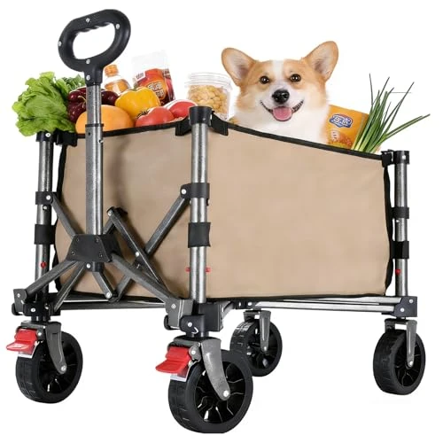 Offerta a tempo: YEAUPE PRO Carrello Pieghevole con Ruote 70L Portatile Cachi - 0.00% da 35.99 € a 35.99 €