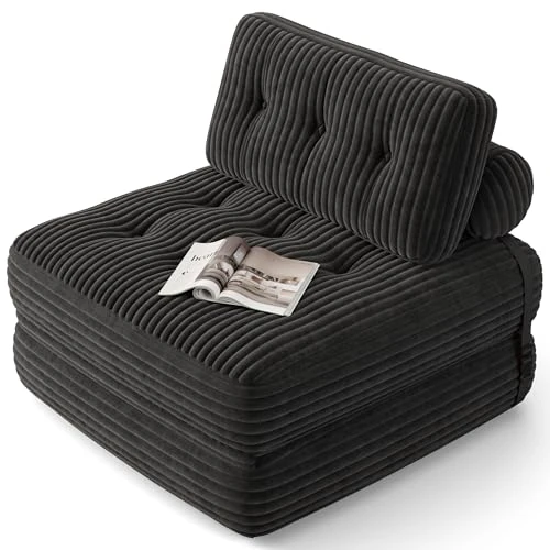 Offre limitée : Xbro Canapé-lit Convertible 1 Place 170 x 85 cm, Canapé de Sol Convertible, Matelas Pliant Sofa en Mousse à Mémoire de Forme, Pliable Chambre Salon,Gris Foncé de 109.99 € à 109.99 € (0.00% de remise)