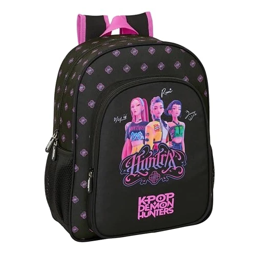 Limited-time offer: K-POP Demon Hunters – Black – Children's School Backpack, Adaptable to Trolley, Ideal for School Ages, Comfortable and Versatile, Quality and Resistance, 32 x 12 x 38 cm from 41.49 £ to 41.49 £ (save 0.00%)