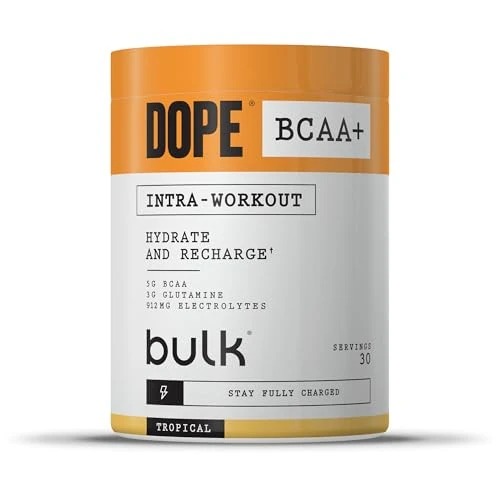 Offerta a tempo: Dope BCAA+ | Polvere Intra-Workout | Tropicale | 360 g | 30 Porzioni | 5g BCAA | Miscela di Elettroliti | Glutammina | Vitamina B6 & B12 | Supporta Idratazione, Energia e Recupero - 40% da 43.44 € a 25.99 €