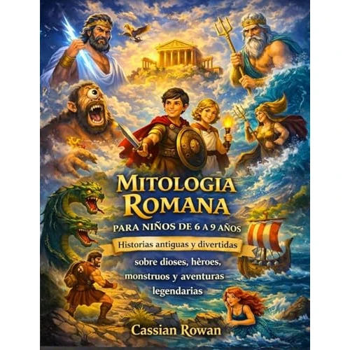 MITOLOGÍA ROMANA PARA NIÑOS DE 6 A 9 AÑOS: Historias antiguas y divertidas sobre dioses, héroes, monstruos y aventuras legendarias (Spanish Edition)