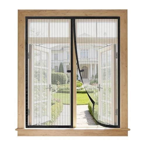 Offerta a tempo: BUIRTLY Zanzariera Magnetica per Finestre 130x100 cm - Tenda Antizanzare con Chiusura Automatica a Calamite - Rete Fine Anti Insetti Facile da Installare per Finestre, Balcone e Cucina - Nero - 5% da 23.49 € a 22.32 €