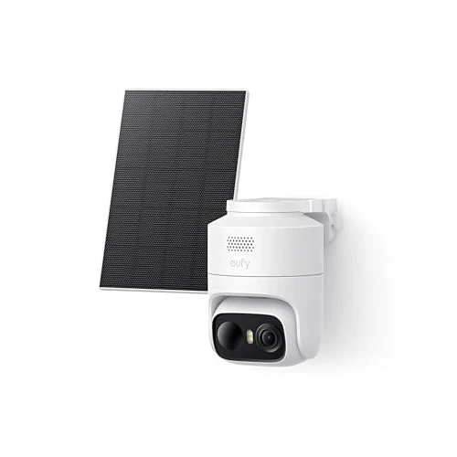 Offerta a tempo: eufy Security eufyCam C37, videocamera di sicurezza wireless da esterno, tracciamento AI a 360° con pan e tilt, videocamera solare 2K, rilevamento persone/animali/veicoli, pannello solare flessibile - 25% da 79.99 € a 59.99 €