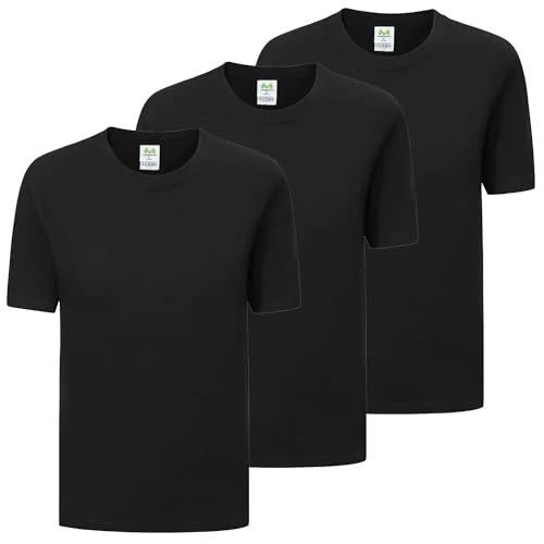 Zeitlich begrenztes Angebot: 3er-Pack, T-Shirt mit kurzen Ärmeln, 100% Baumwolle, 3-TS135, Schwarz, XS von 12.99 € auf 12.99 € (0.00% Rabatt)