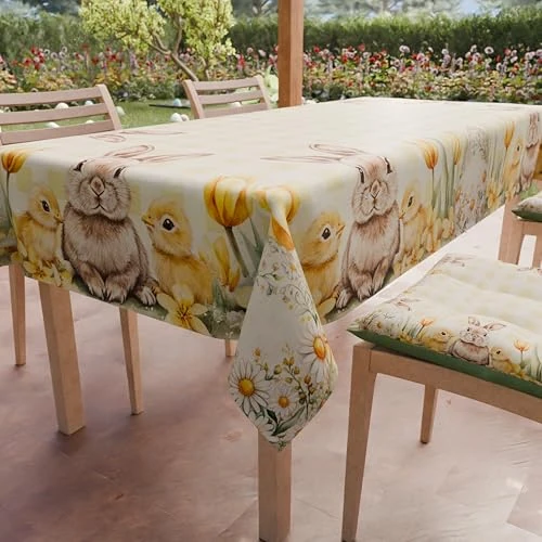 Offerta a tempo: PETTI Artigiani Italiani - Tovaglia Pasqua Antimacchia Rettangolare Copritavolo Pasquale Cucina Disegno 26 30 X 14 Posti (140x300 cm) 100% Made in Italy - 34% da 34.90 € a 22.90 €