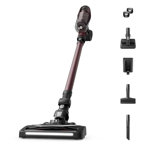 Offerta a tempo: Rowenta X-Pert 6.80, Aspirapolvere Senza Fili Potente, Scopa Elettrica Senza Fili con Spazzola Multifunzione con Luci LED, Display, Autonomia Fino a 60 Minuti, 100 Watt, RH6483, Colore Burgundy - 17% da 179.99 € a 149.99 €