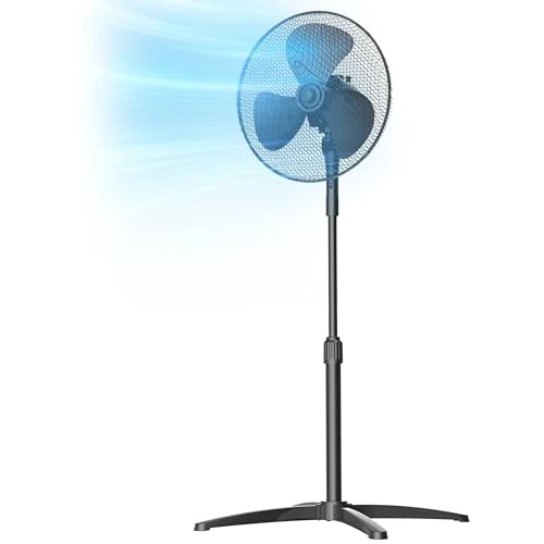 Offre limitée : Midea Ventilateur sur pied 40 cm FS40-25MSE(BL) Moteur en cuivre puissant, 3 vitesses, oscillation 90°, hauteur réglable 96–125 cm, débit d’air 40 m³/min de 41.17 € à 41.17 € (0.00% de remise)