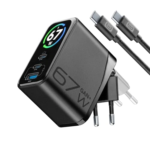 Zeitlich begrenztes Angebot: Cellularline PowerView IQ 67W Netzladegerät Kit mit TFT-Display, Schwarz von 64.95 € auf 64.95 € (0.00% Rabatt)